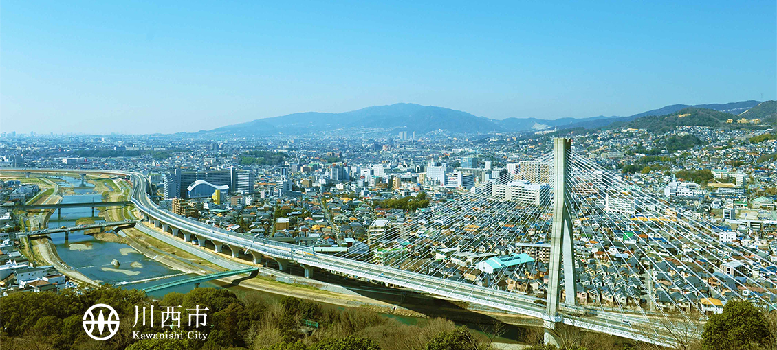 写真：上空からの川西市内