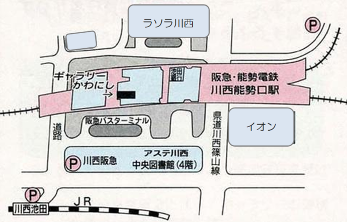ギャラリーかわにし所在地詳細図のイラスト