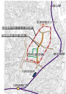 せせらぎ遊歩道の地図等