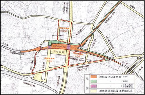 連続立体交差事業計画図