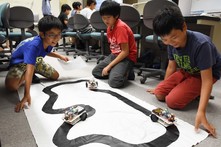 ロボットプログラミング体験学習の様子