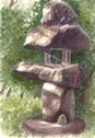 平野神社の巨石の灯籠