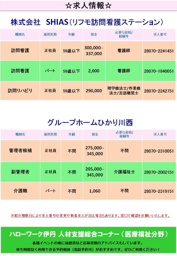 HOT！ジョブミーティングちらし（裏面）