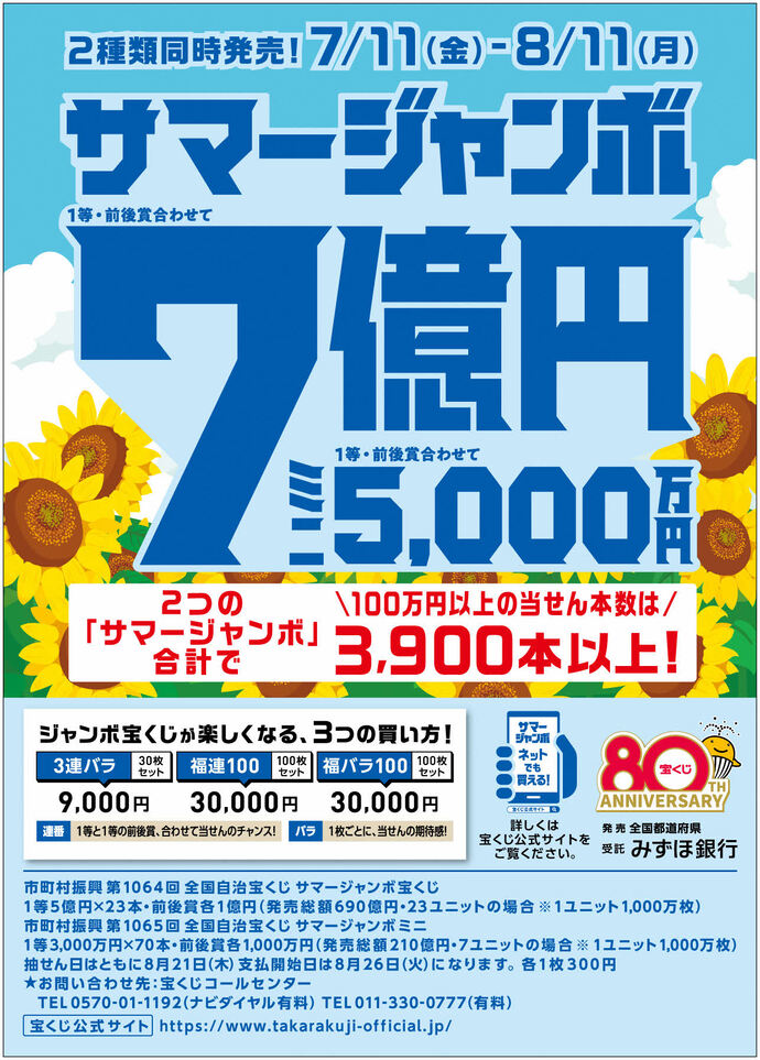サマージャンボ、サマーキャンボミニの案内