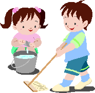 イラスト：掃除をする子供