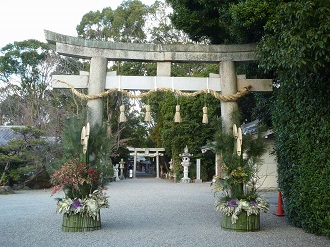 お正月の鴨神社（w0030）