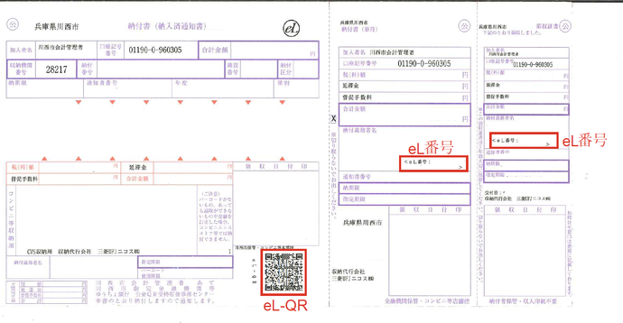 納付書の見本