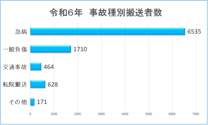 令和6年事故種別搬送者数のグラフ
