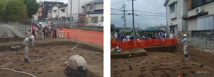 加茂遺跡第329次発掘調査現地公開の様子