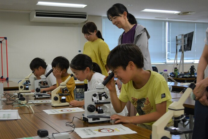 顕微鏡で観察されるようす