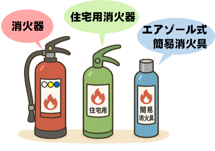いろいろな消火器の種類