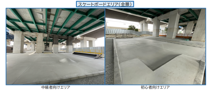 スケートボードエリアの全景