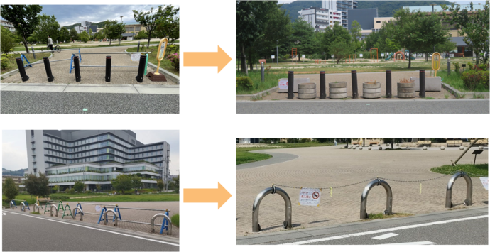 エントランスエリアチェーン設置後の写真